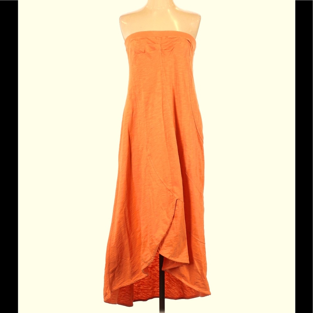 WILT cotton slub orange strapless dress/skirt L